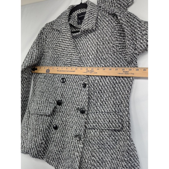 Bloomchic Black White Herringbone Double Breasted Blazer Jacket Coat US 10 - Picture 6 of 10